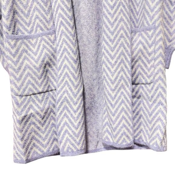 Purple White Chevron Sweater Cardigan Size Large NWT - Adora - Picture 11 of 14